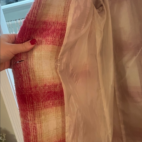 Petal and pup Pink and Cream Plaid Pea Coat - Picture 5 of 9